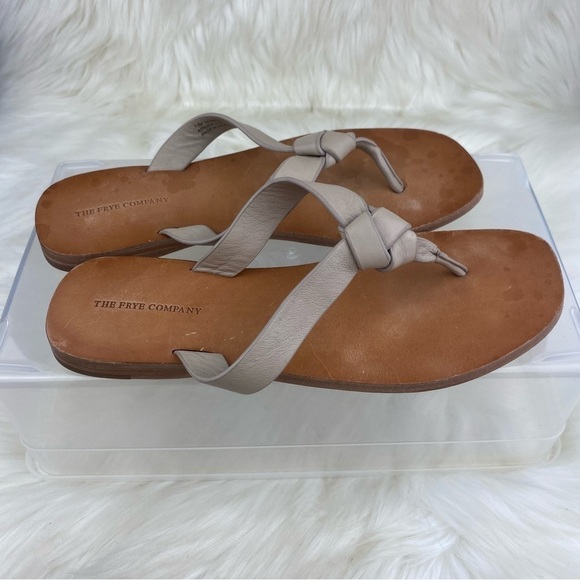 FRYE PERRY KNOT THONG LEATHER FLIP FLOP SANDALS SIZE 7.5 - Picture 2 of 8